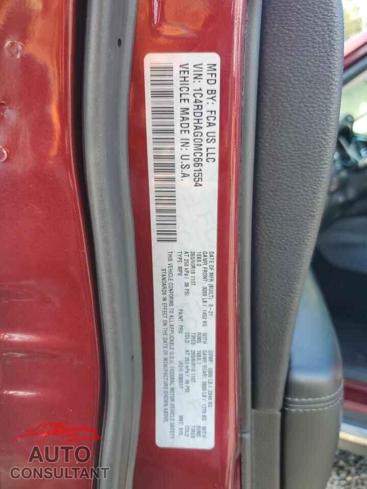 DODGE DURANGO 2021 - 1C4RDHAG0MC661554