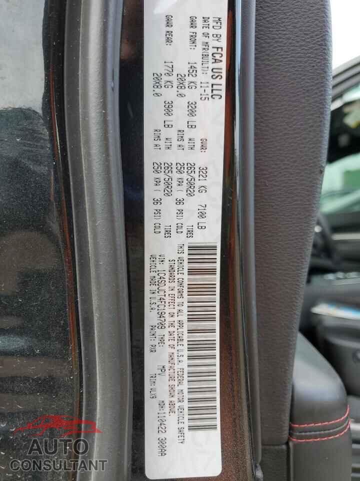 DODGE DURANGO 2015 - 1C4SDJCT4FC194709
