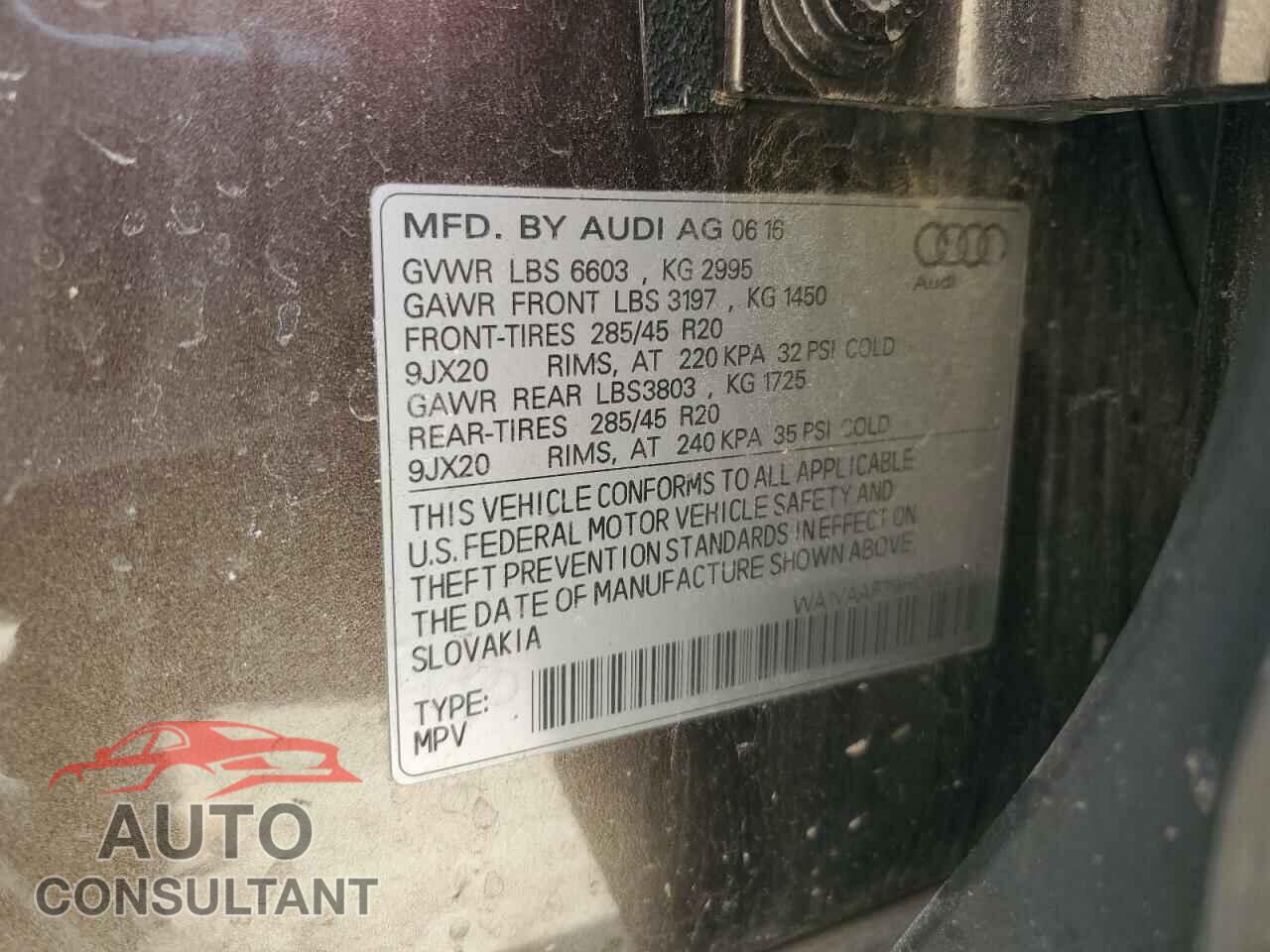 AUDI Q7 2017 - WA1VAAF79HD022641