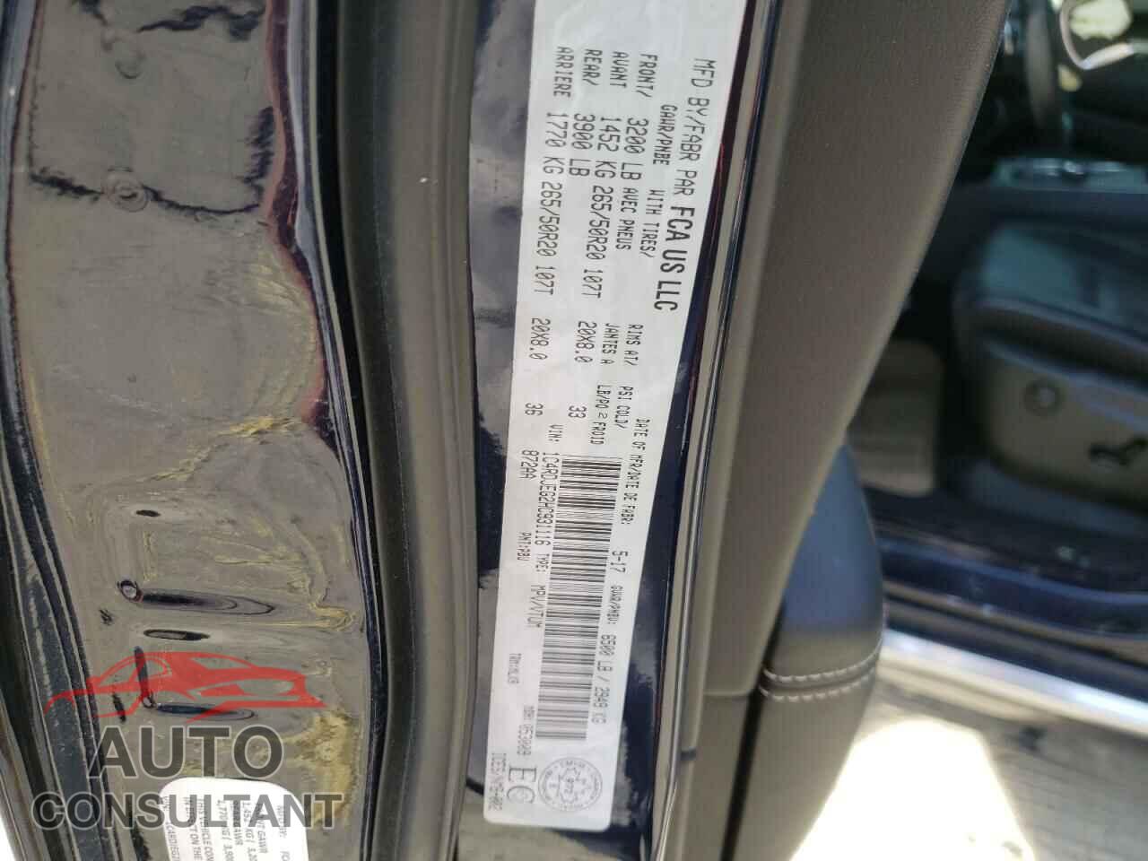 DODGE DURANGO 2017 - 1C4RDJEG2HC931116