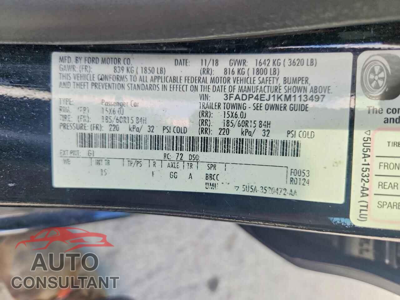 FORD FIESTA 2019 - 3FADP4EJ1KM113497
