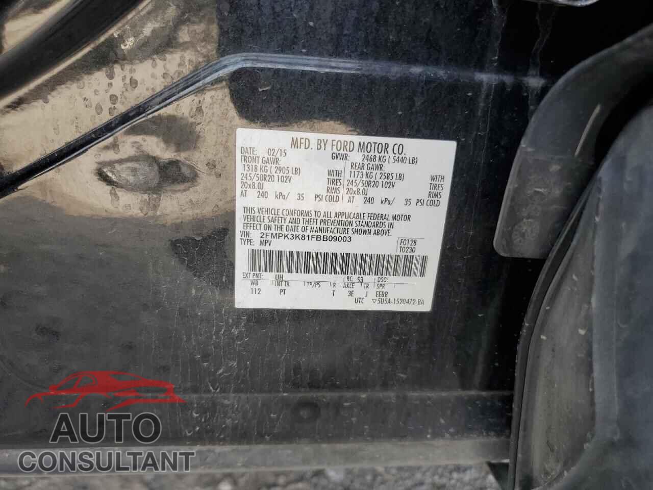 FORD EDGE 2015 - 2FMPK3K81FBB09003