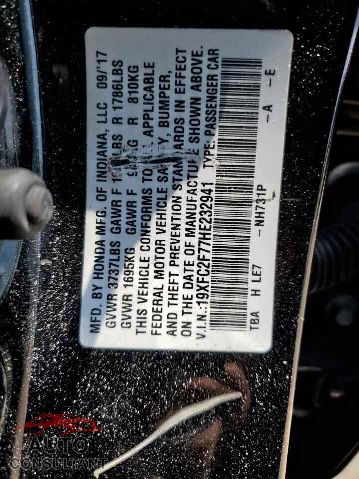 HONDA CIVIC 2017 - 19XFC2F77HE232941