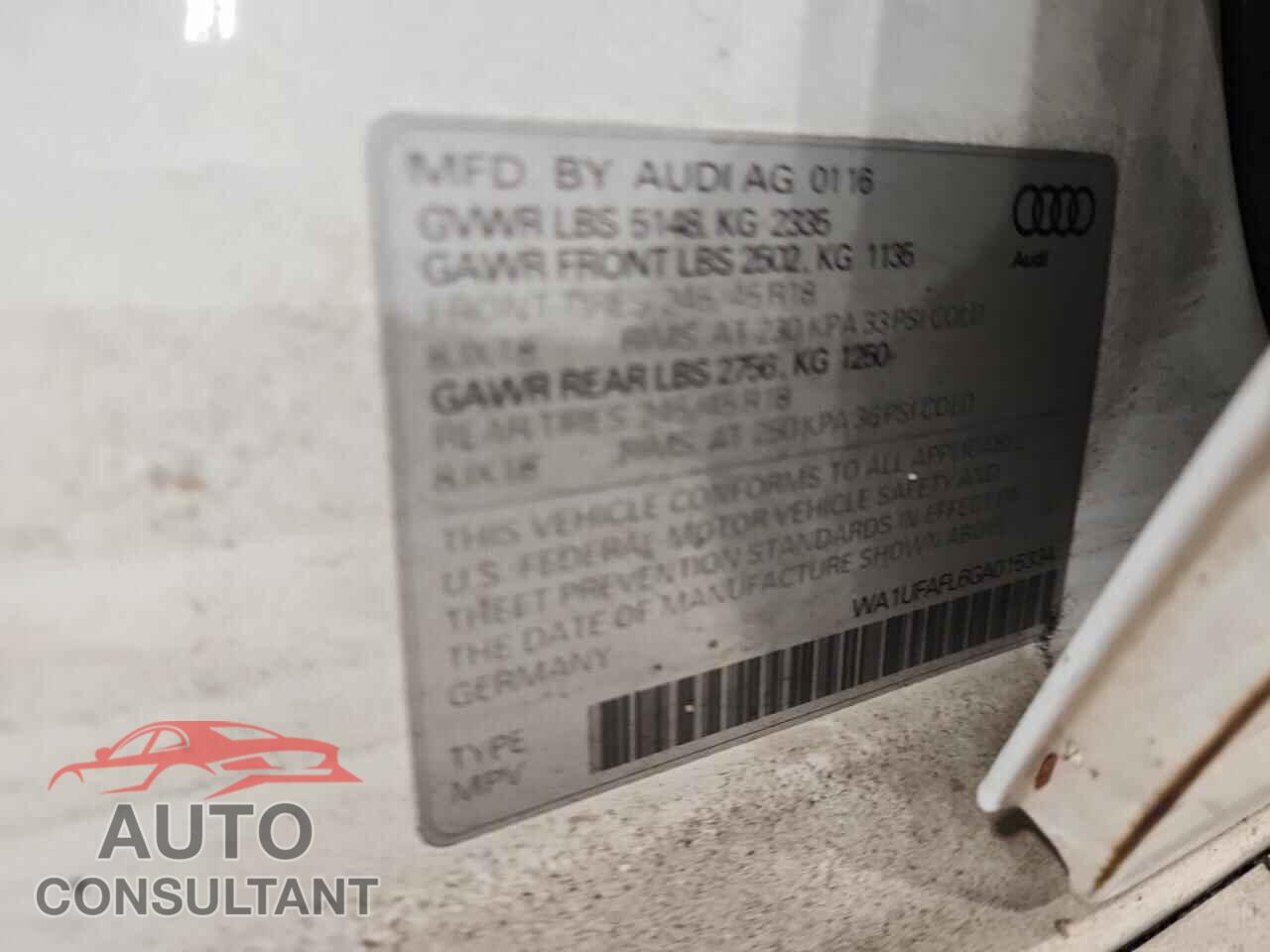 AUDI A4 2016 - WA1UFAFL6GA015334