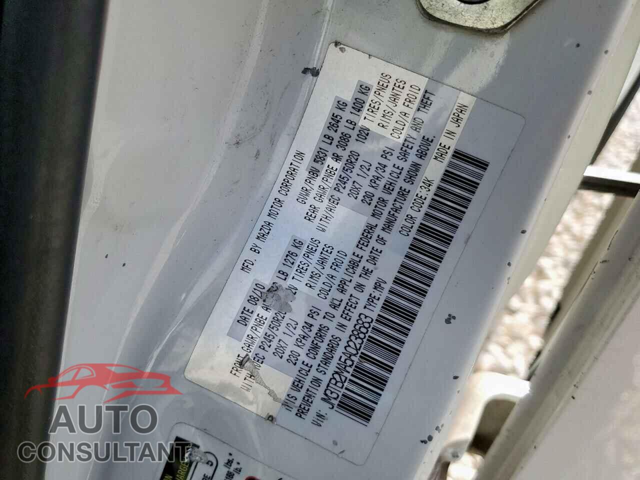 MAZDA CX-9 2010 - JM3TB2MA5A0238683
