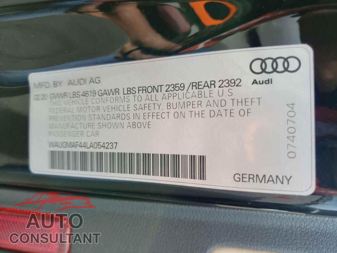 AUDI A4 2020 - WAUGMAF44LA054237