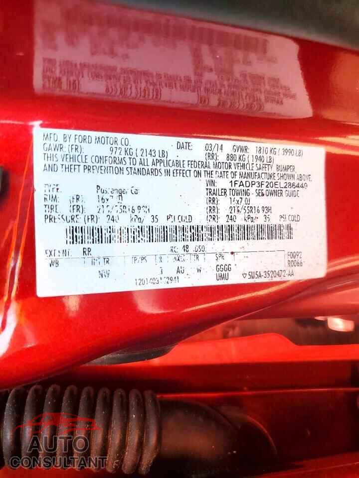 FORD FOCUS 2014 - 1FADP3F20EL286449
