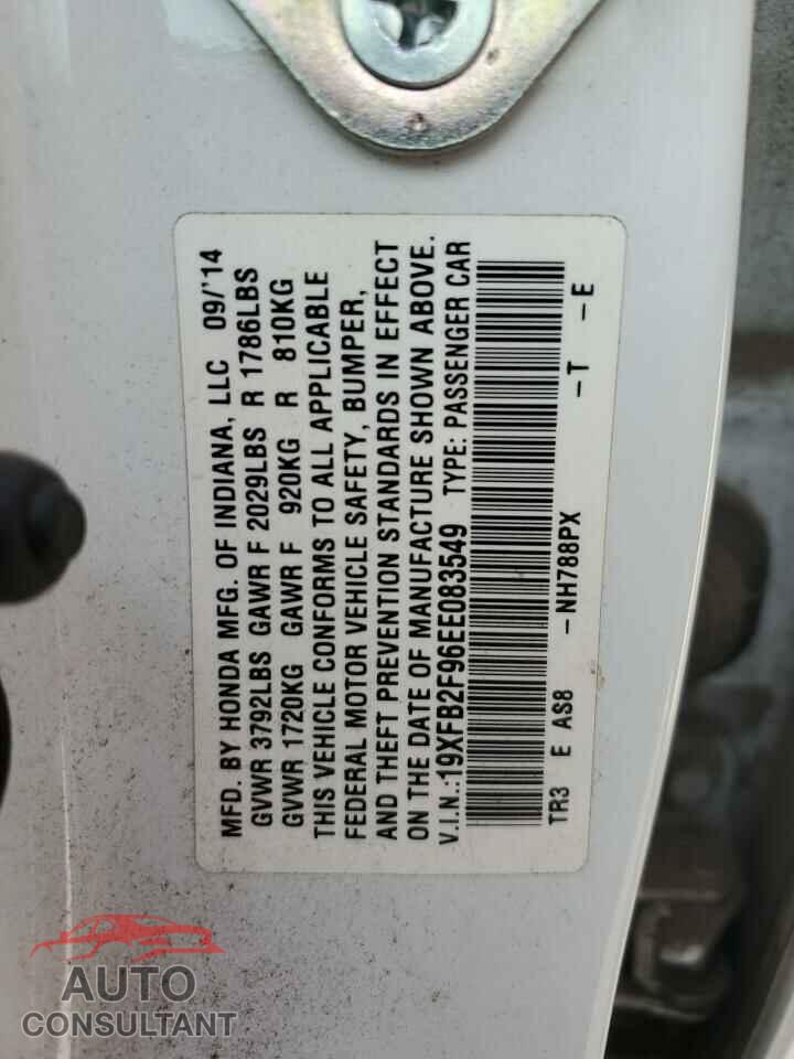 HONDA CIVIC 2014 - 19XFB2F96EE083549