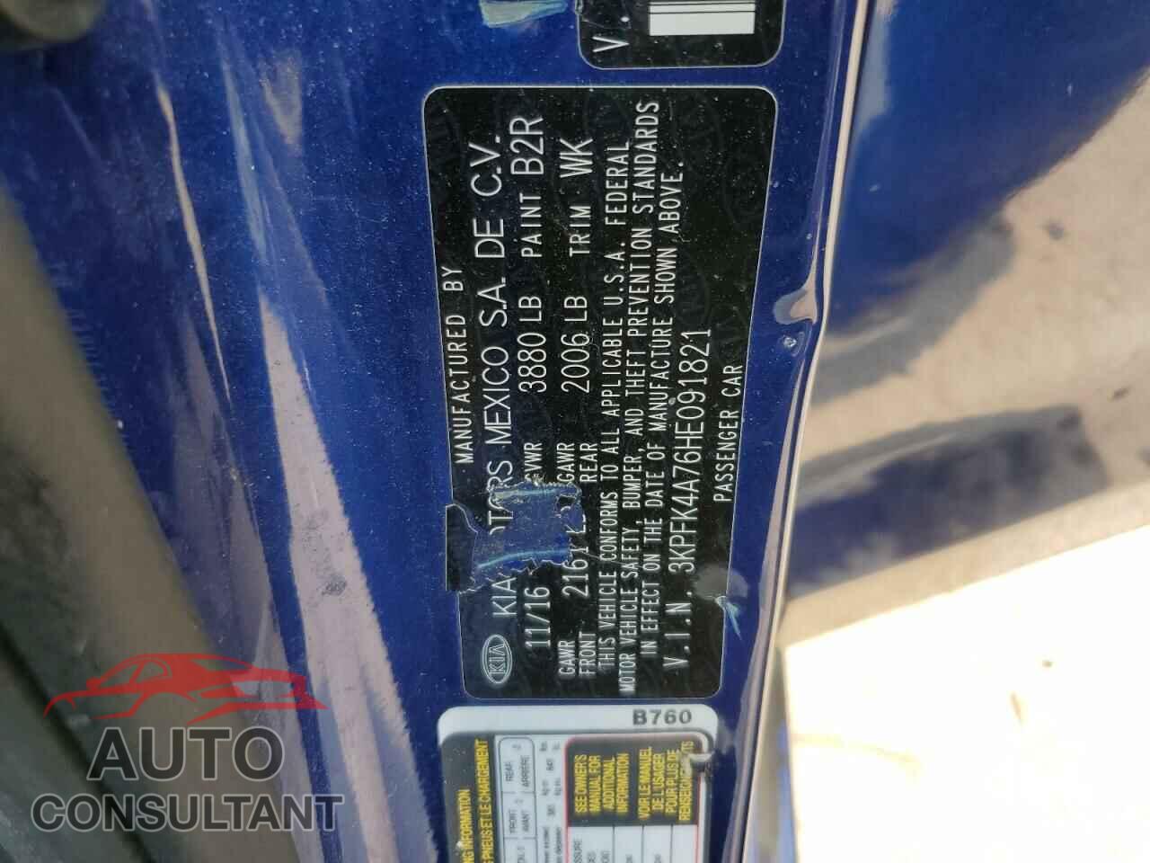 KIA FORTE 2017 - 3KPFK4A76HE091821