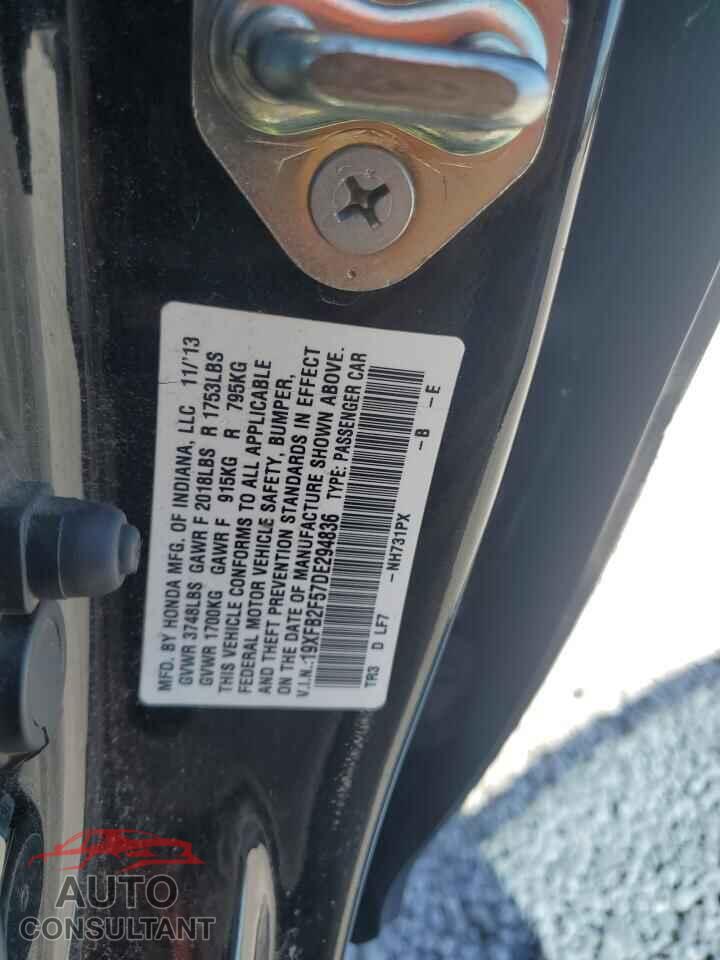 HONDA CIVIC 2013 - 19XFB2F57DE294836