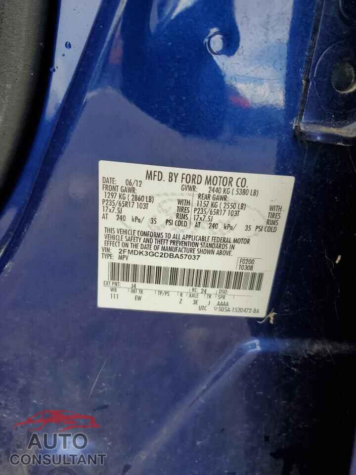 FORD EDGE 2013 - 2FMDK3GC2DBA57037