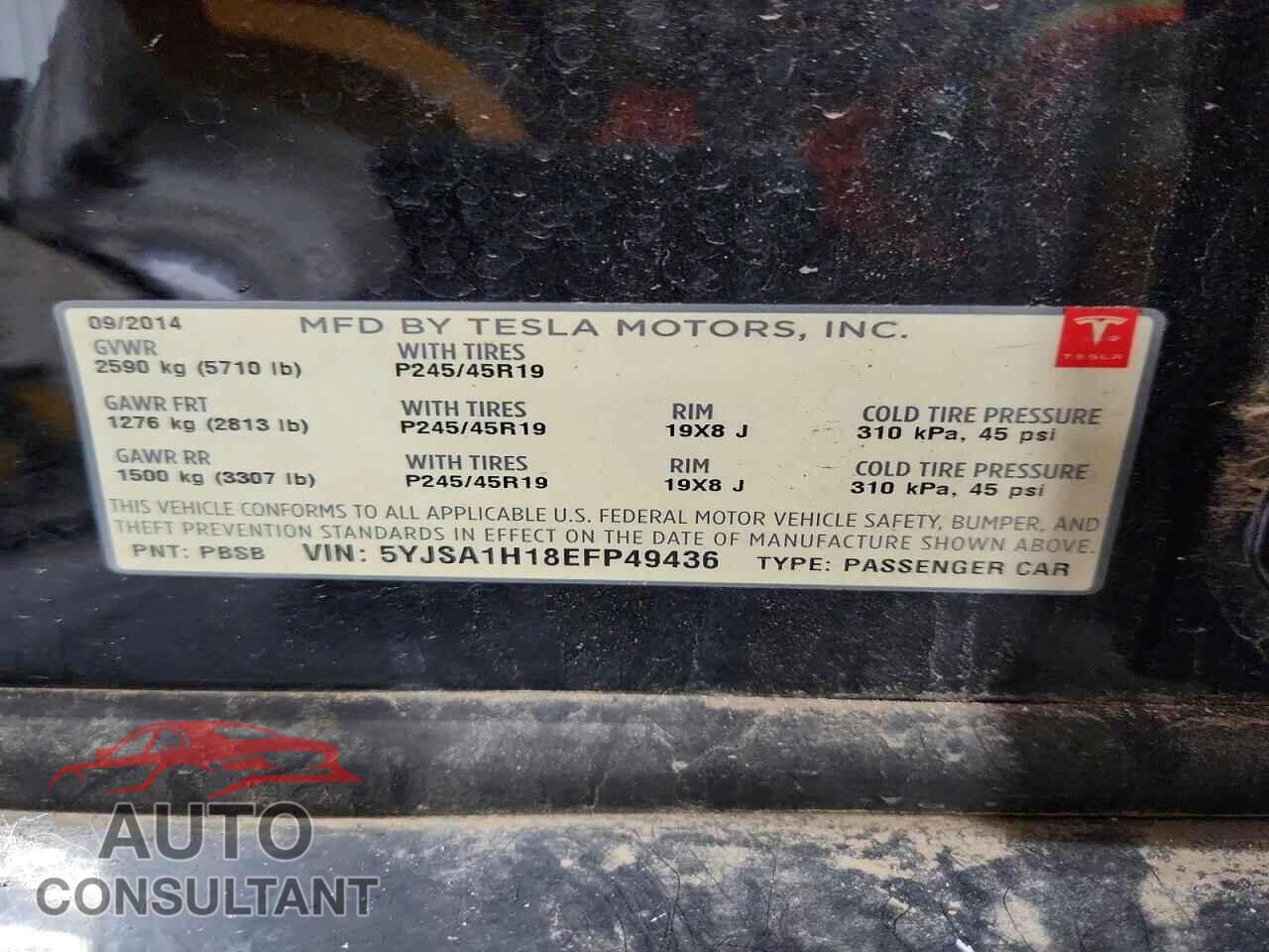TESLA MODEL S 2014 - 5YJSA1H18EFP49436