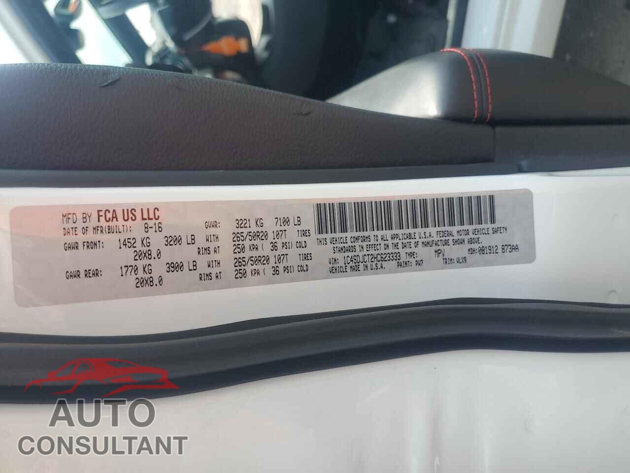 DODGE DURANGO 2017 - 1C4SDJCT2HC623333
