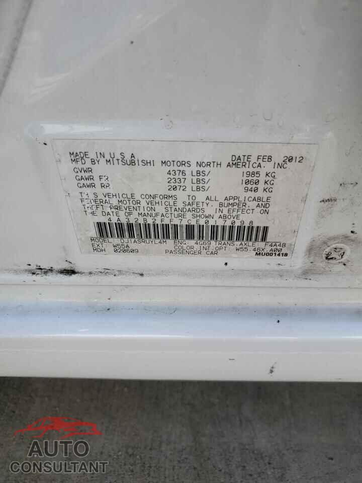 MITSUBISHI GALANT 2012 - 4A32B2FF7CE017098
