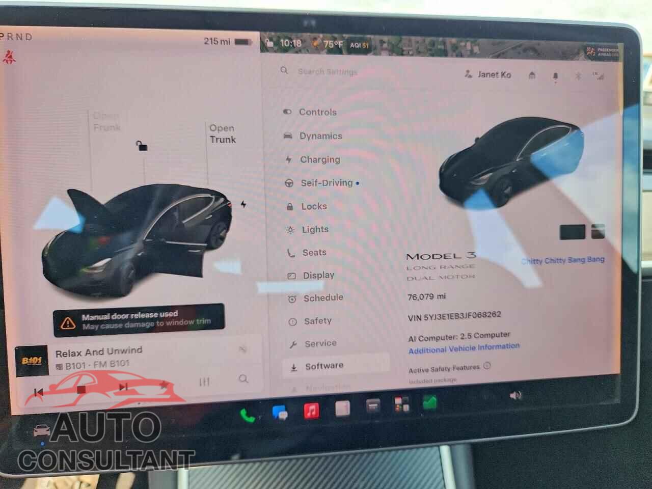 TESLA MODEL 3 2018 - 5YJ3E1EB3JF068262