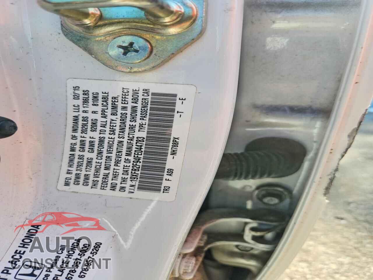 HONDA CIVIC 2015 - 19XFB2F94FE044783
