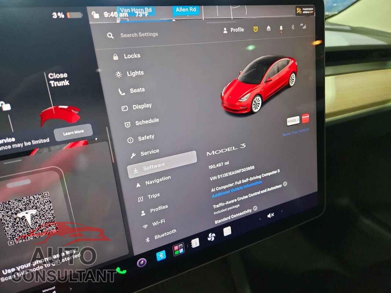 TESLA MODEL 3 2022 - 5YJ3E1EA0NF303956