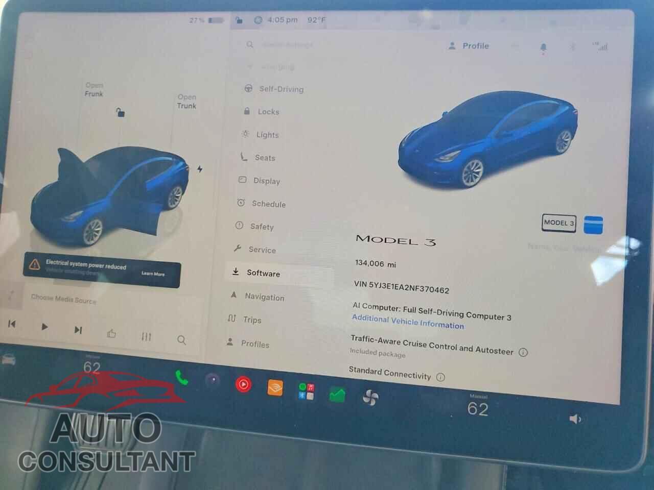 TESLA MODEL 3 2022 - 5YJ3E1EA2NF370462