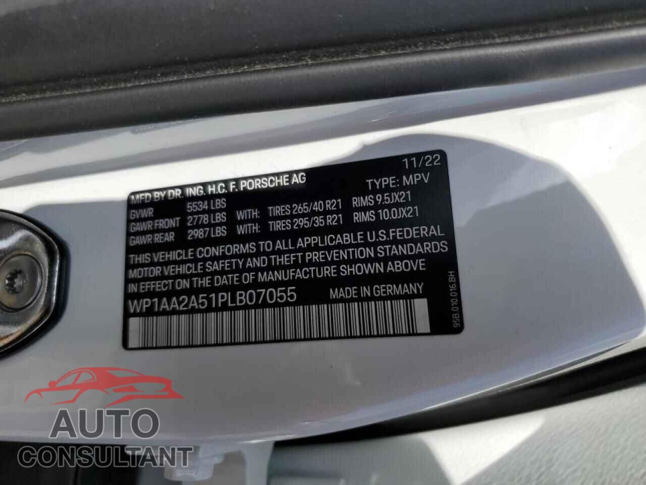 PORSCHE MACAN BASE 2023 - WP1AA2A51PLB07055