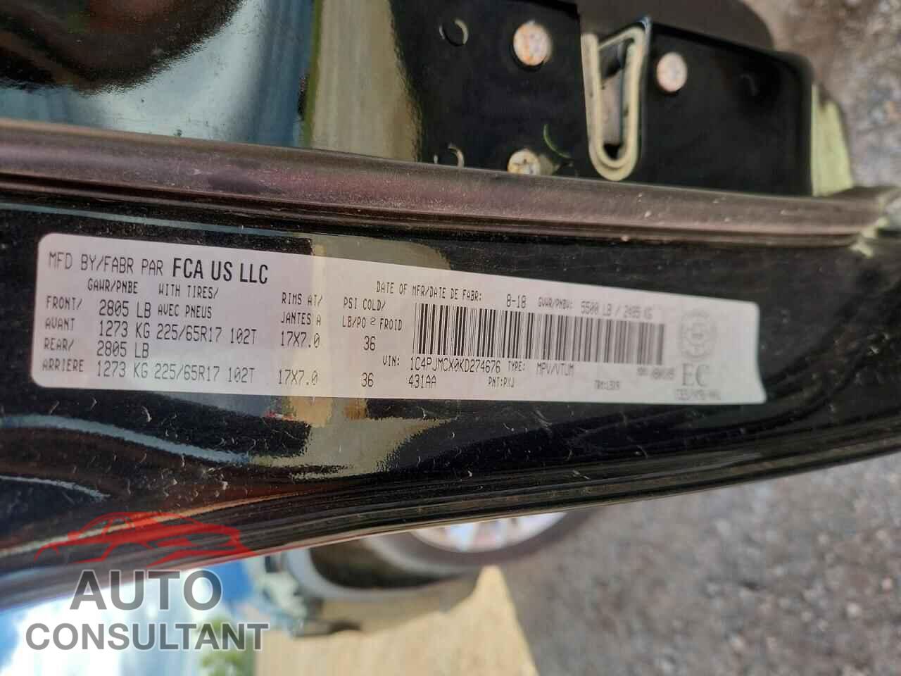 JEEP CHEROKEE 2019 - 1C4PJMCX0KD274676