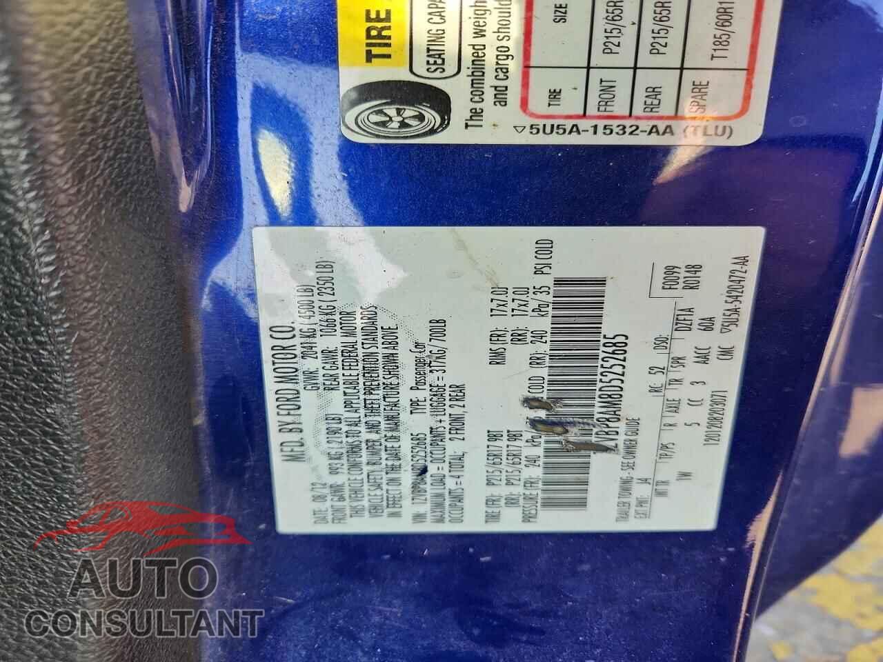 FORD MUSTANG 2013 - 1ZVBP8AM8D5252685