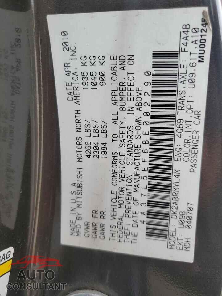 MITSUBISHI ECLIPSE 2011 - 4A37L5EF6BE002290