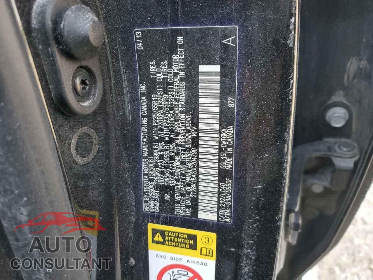 LEXUS RX350 2013 - 2T2BK1BA2DC204790