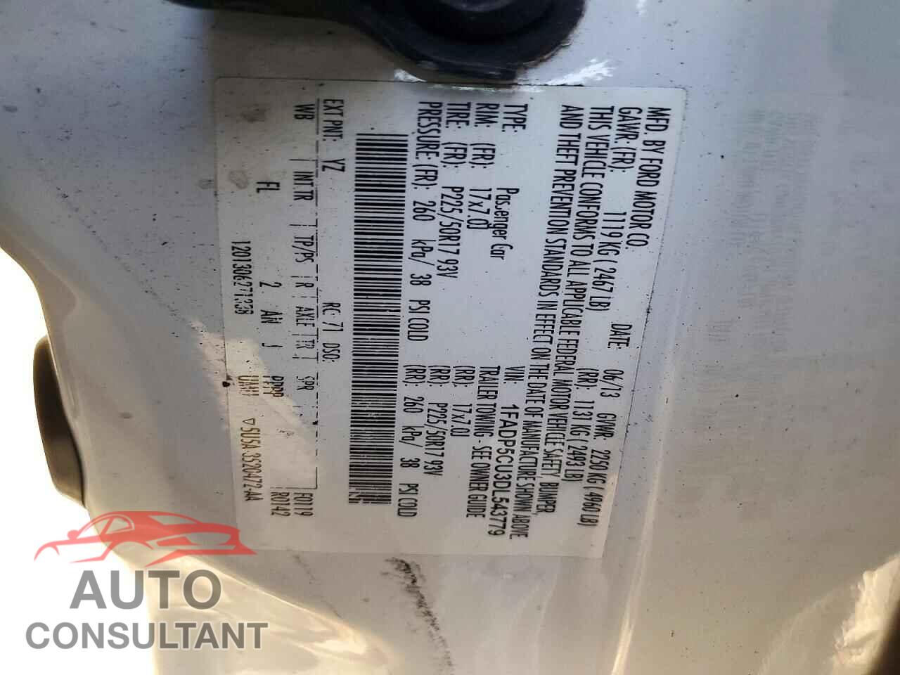 FORD CMAX 2013 - 1FADP5CU3DL543779