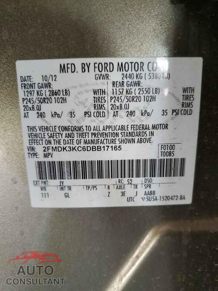 FORD EDGE 2013 - 2FMDK3KC6DBB17165