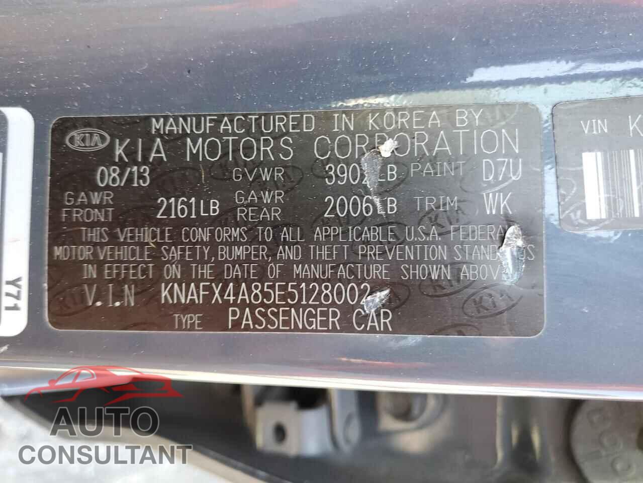 KIA FORTE 2014 - KNAFX4A85E5128002