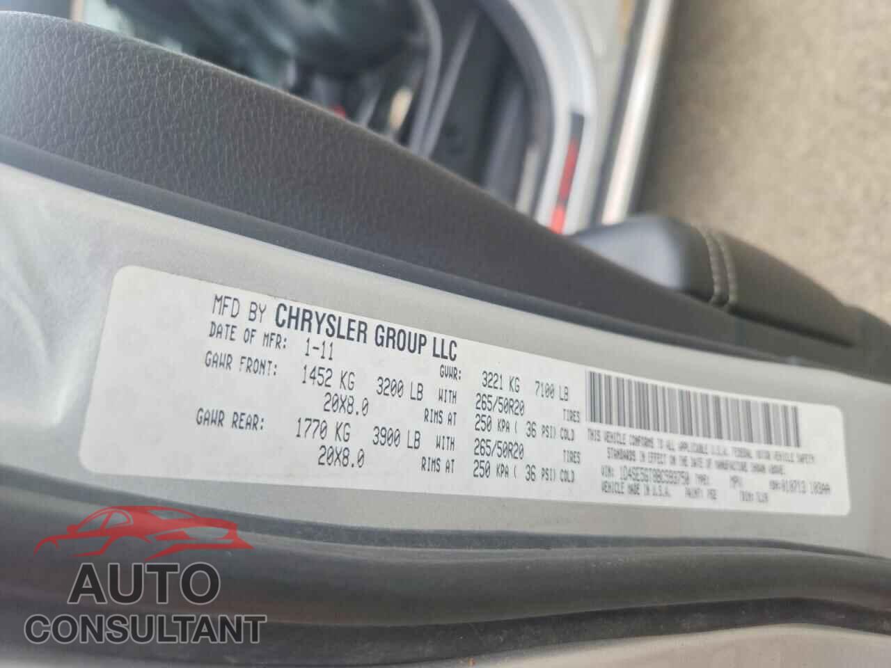 DODGE DURANGO 2011 - 1D4SE5GT8BC593750