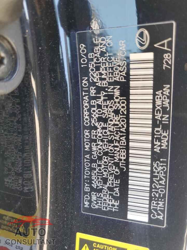LEXUS HS 2010 - JTHBB1BA1A2012001