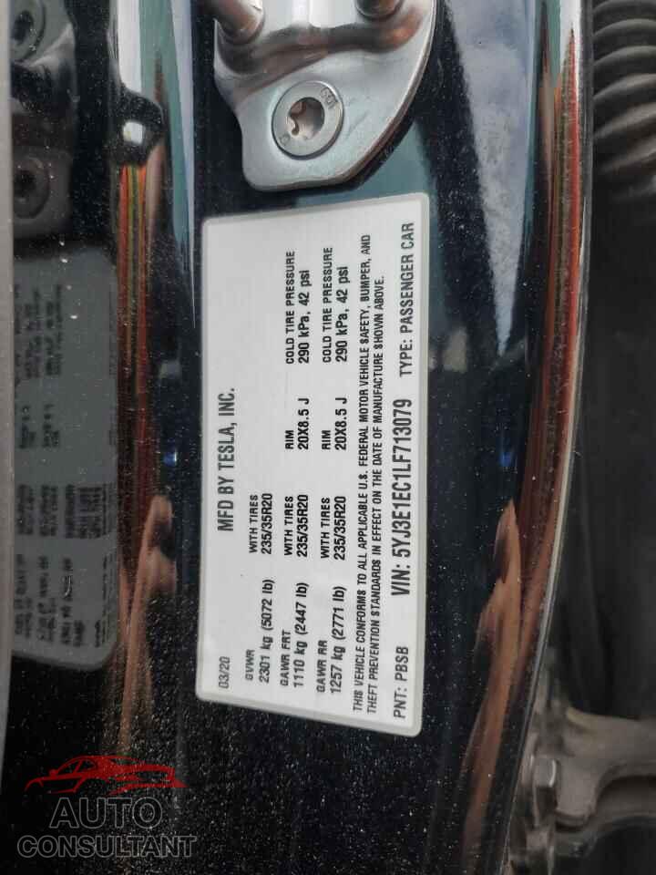 TESLA MODEL 3 2020 - 5YJ3E1EC1LF713079