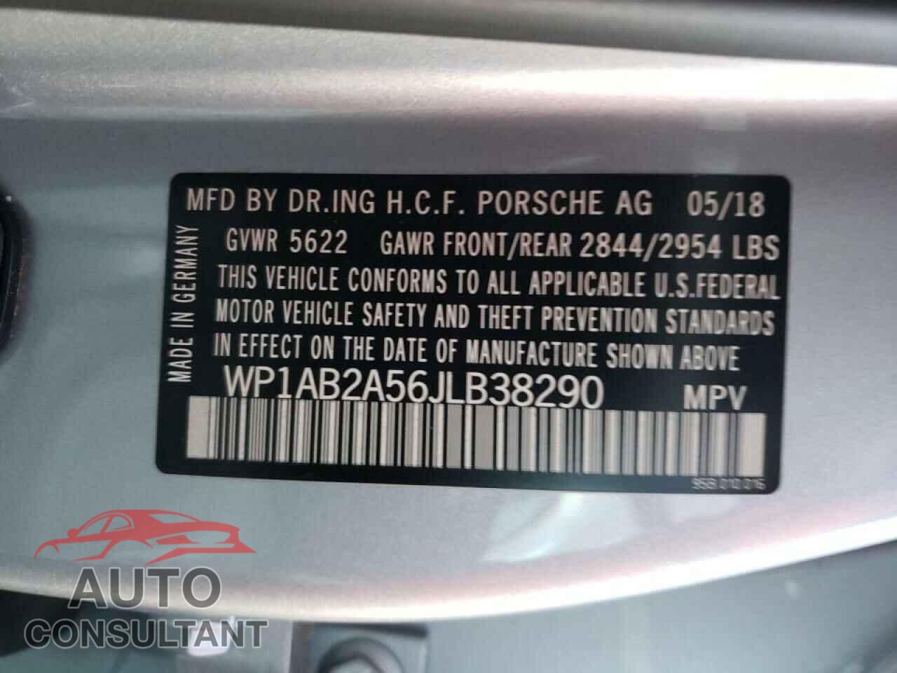 PORSCHE MACAN 2018 - WP1AB2A56JLB38290