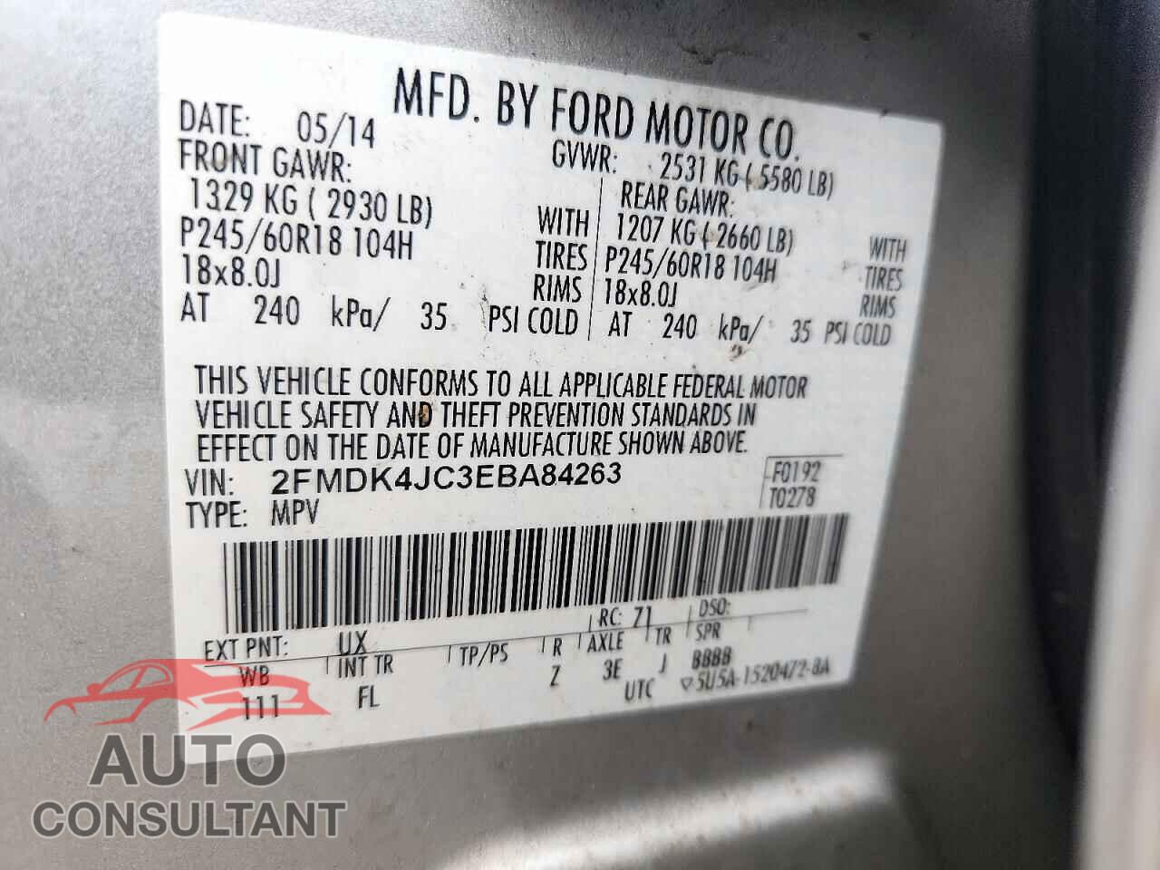 FORD EDGE 2014 - 2FMDK4JC3EBA84263