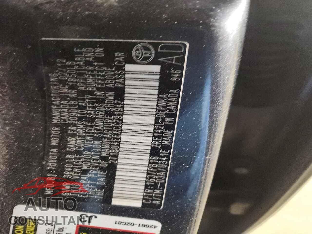 TOYOTA COROLLA 2012 - 2T1BU4EEXCC791947