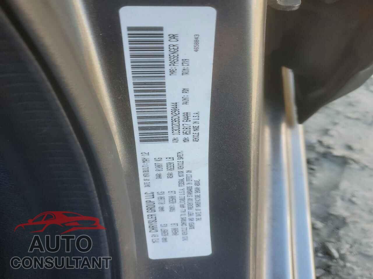 DODGE AVENGER 2012 - 1C3CDZCB5CN290444