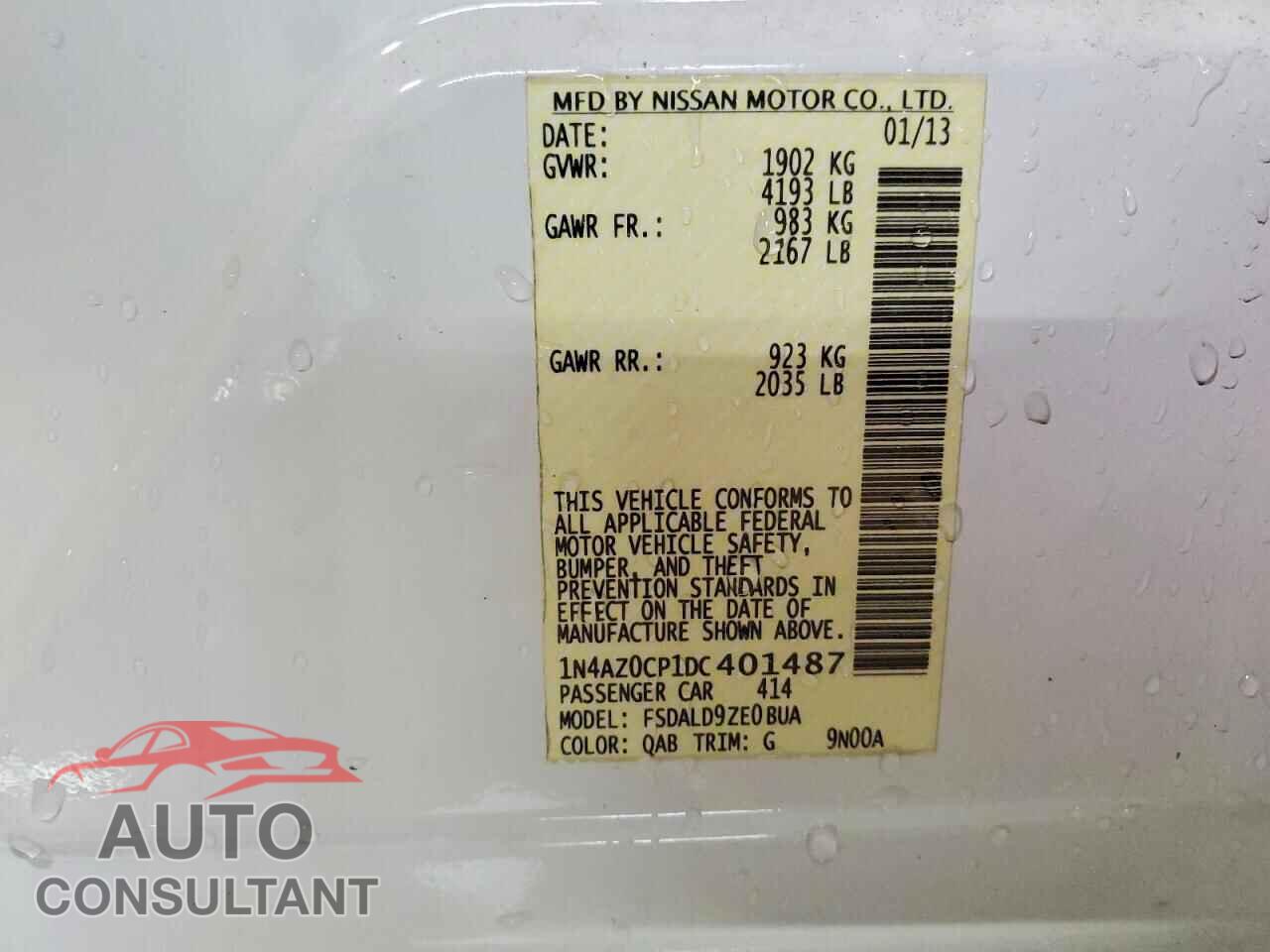 NISSAN LEAF 2013 - 1N4AZ0CP1DC401487