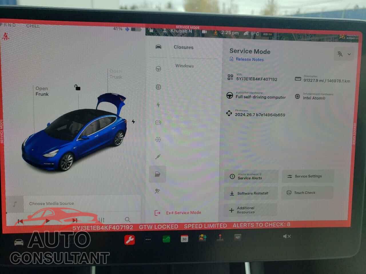 TESLA MODEL 3 2019 - 5YJ3E1EB4KF407192
