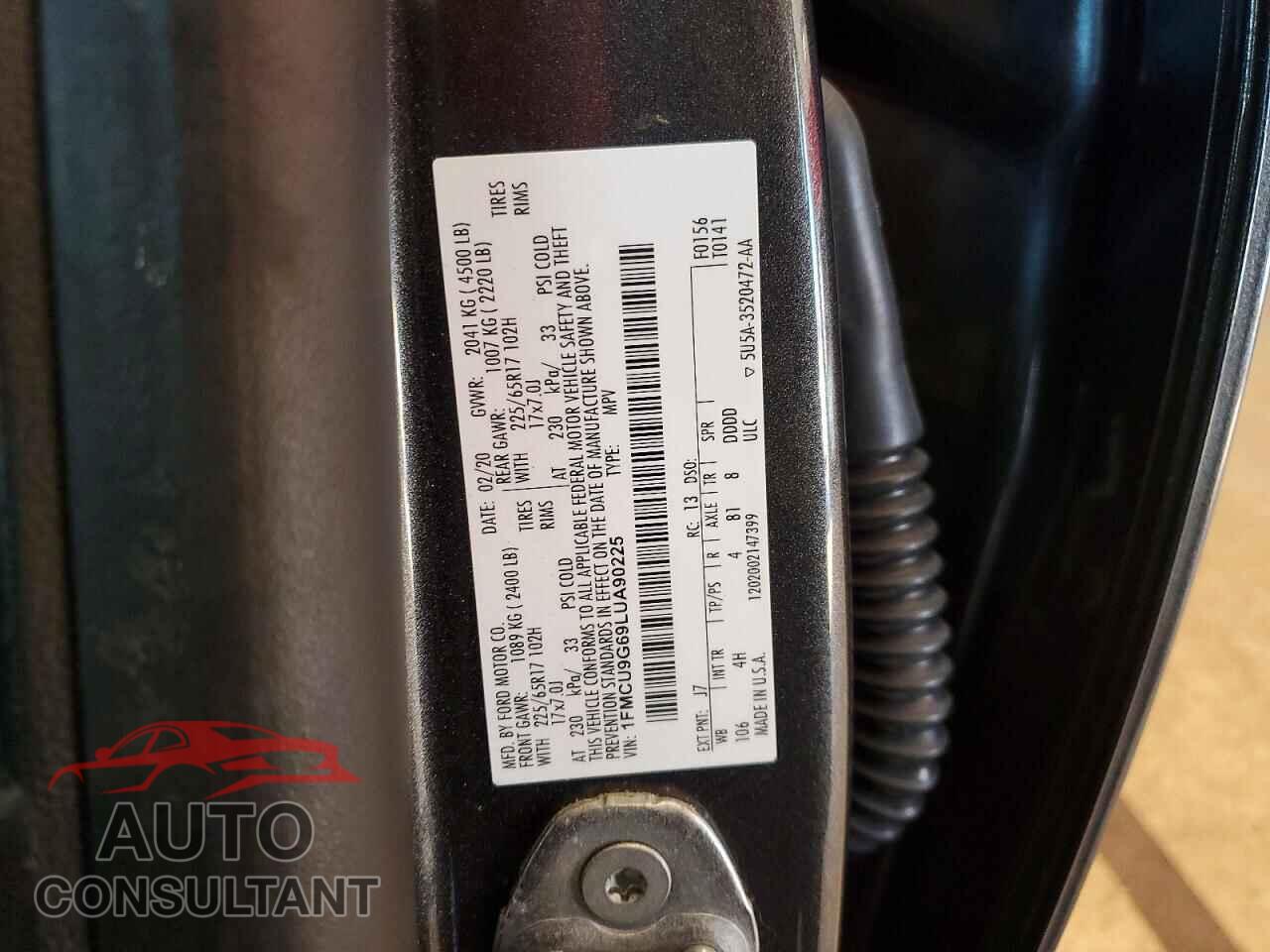 FORD ESCAPE 2020 - 1FMCU9G69LUA90225