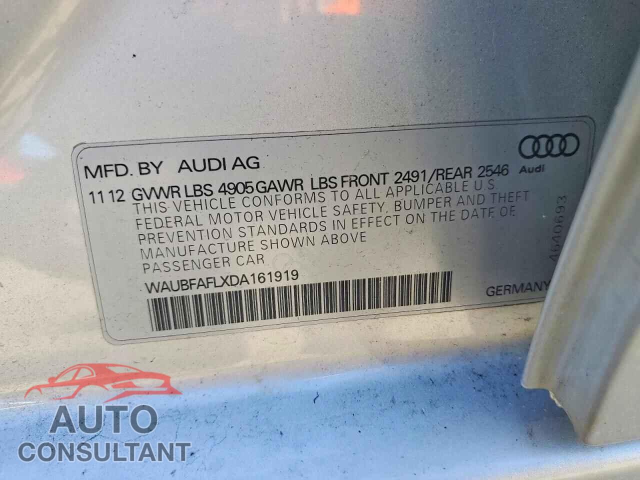 AUDI A4 2013 - WAUBFAFLXDA161919