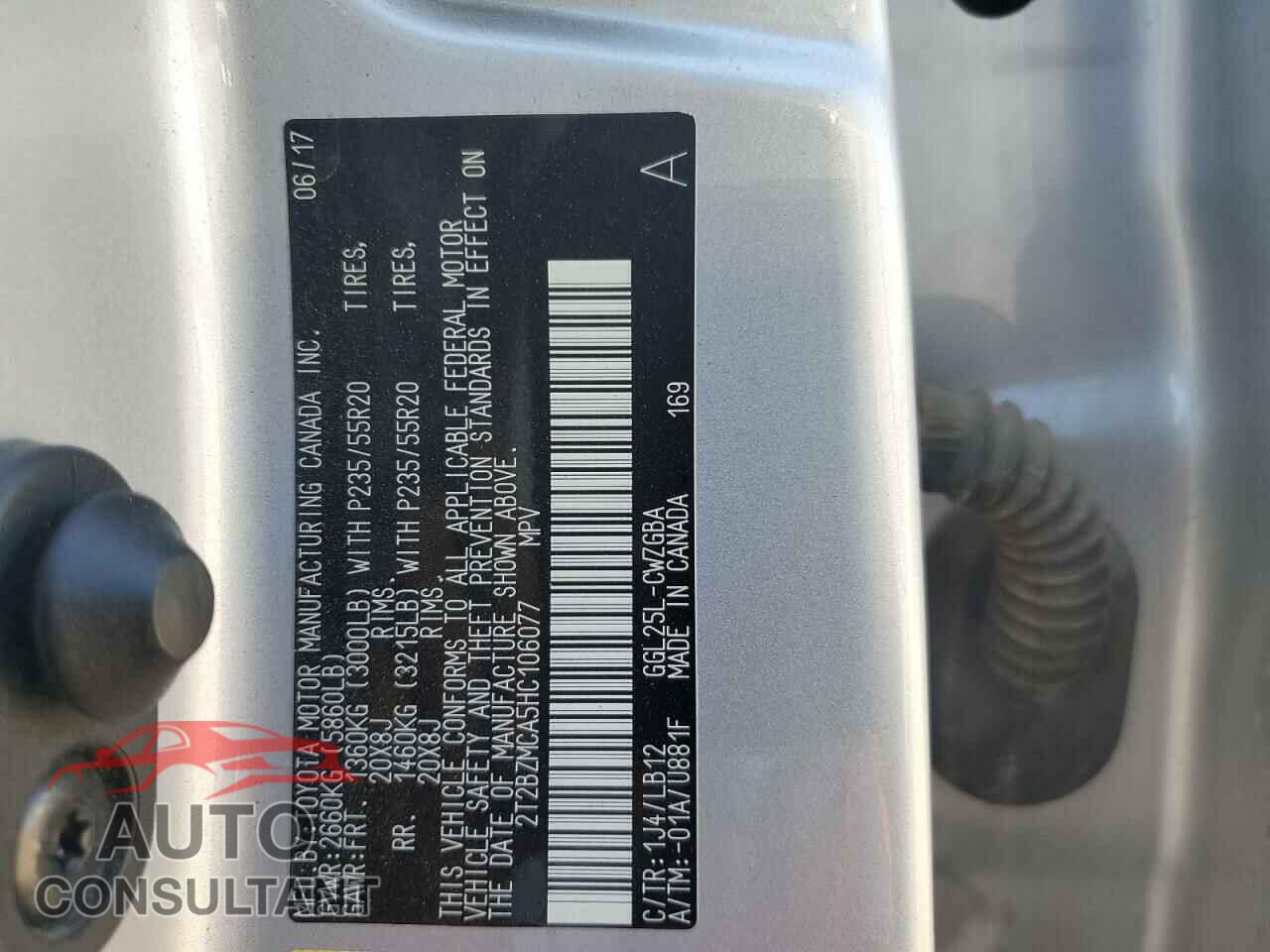 LEXUS RX350 2017 - 2T2BZMCA5HC106077