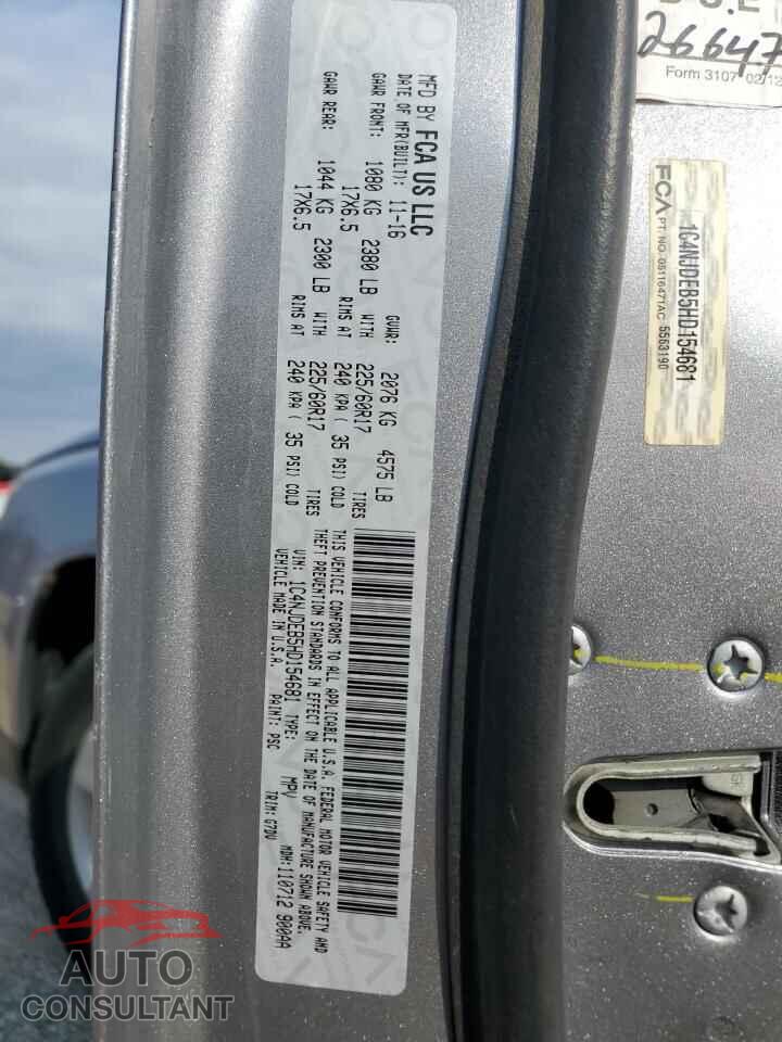 JEEP COMPASS 2017 - 1C4NJDEB5HD154681