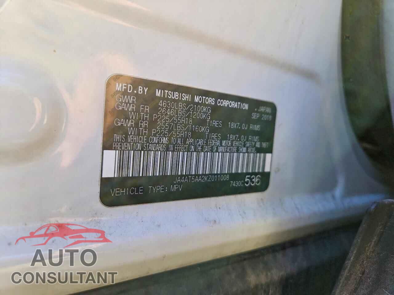 MITSUBISHI ECLIPSE 2019 - JA4AT5AA2KZ011008