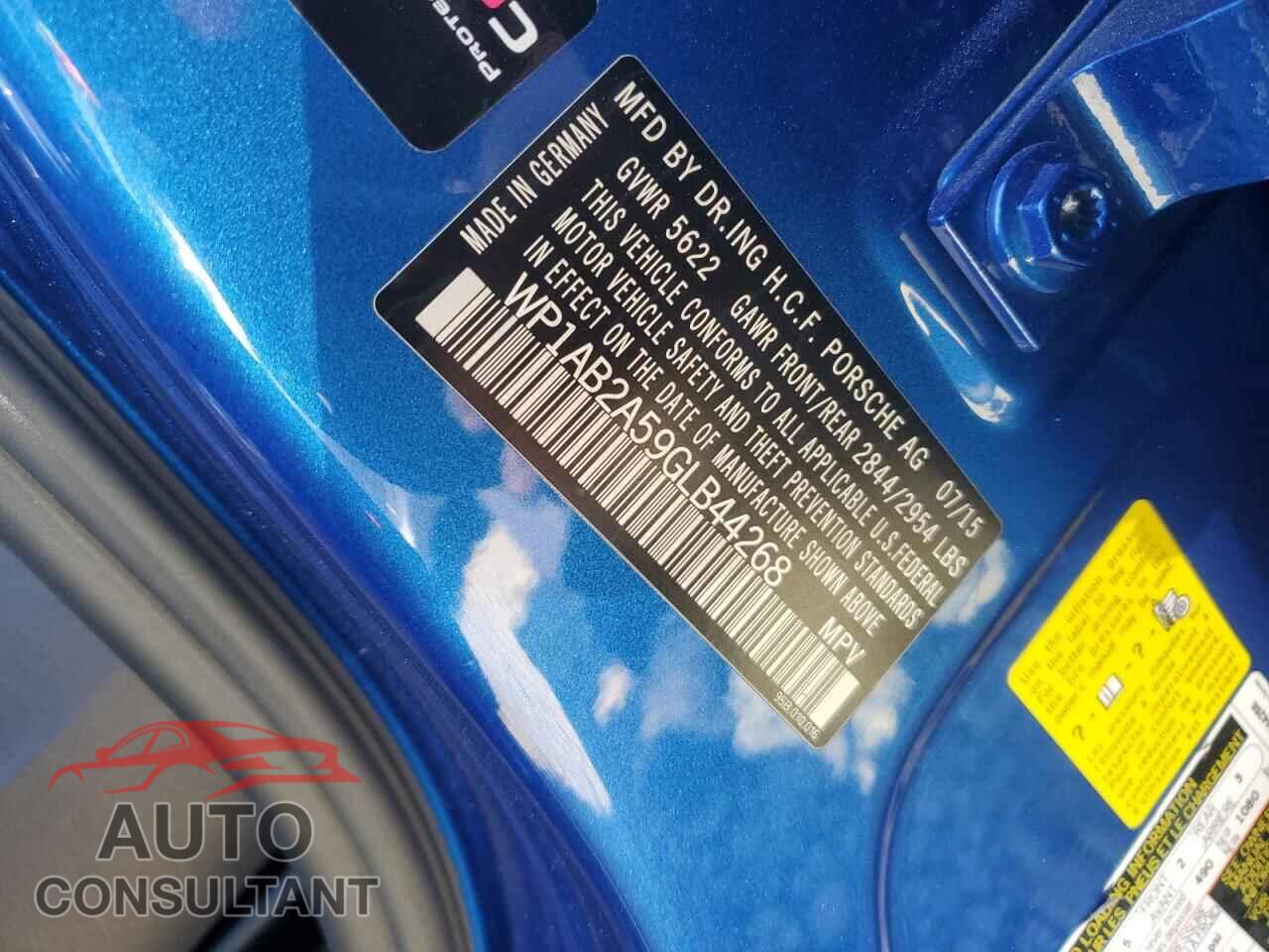 PORSCHE MACAN 2016 - WP1AB2A59GLB44268