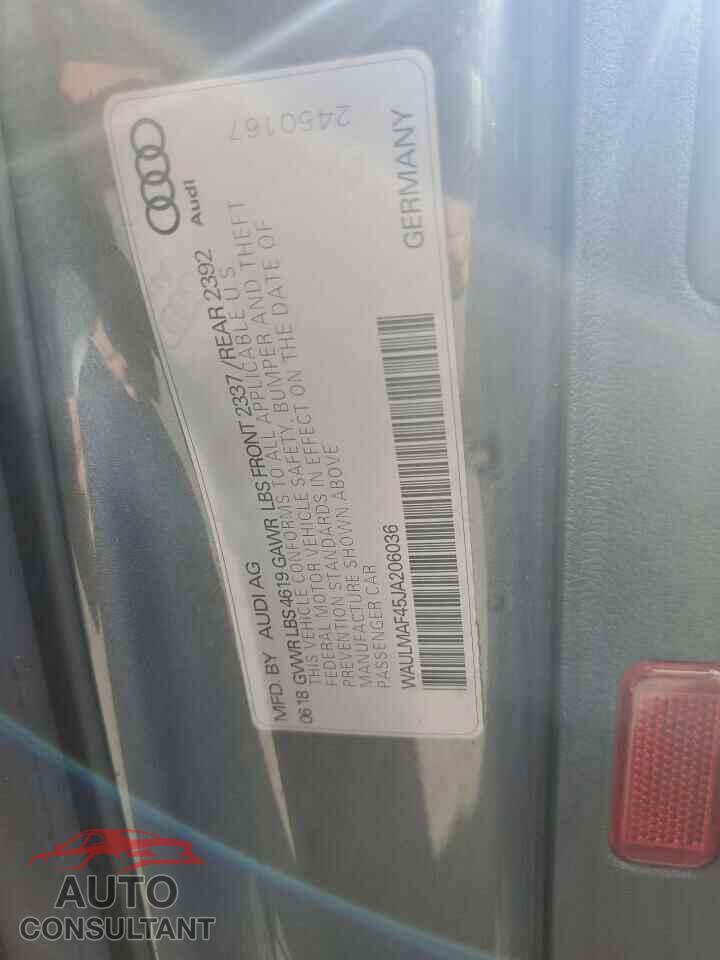 AUDI A4 2018 - WAULMAF45JA206036