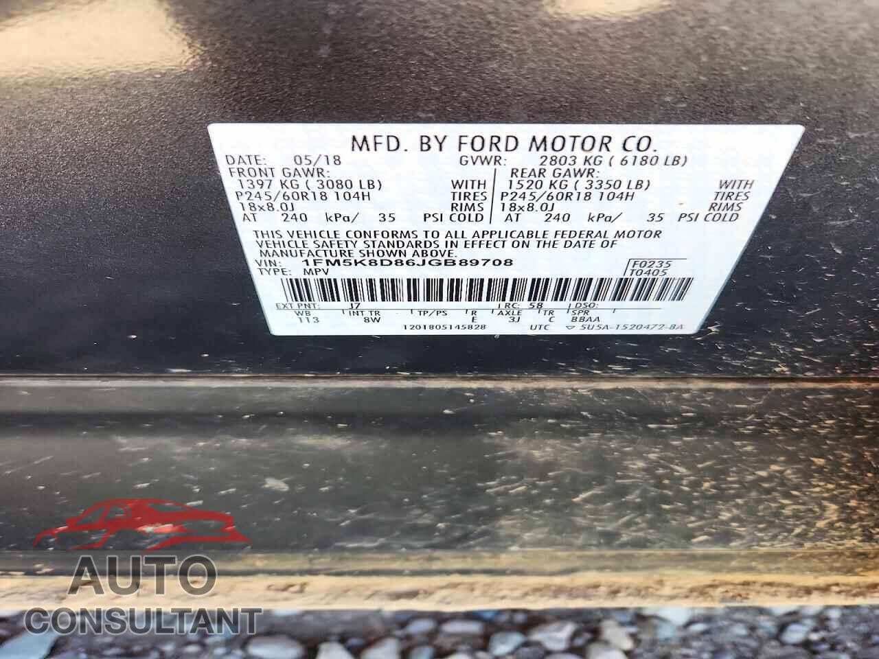FORD EXPLORER 2018 - 1FM5K8D86JGB89708