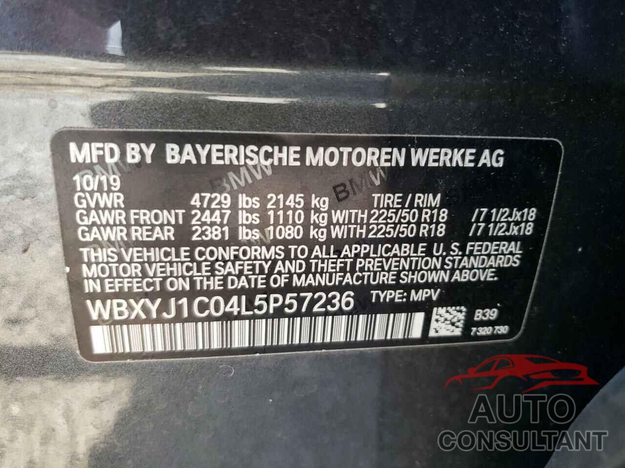 BMW X2 2020 - WBXYJ1C04L5P57236