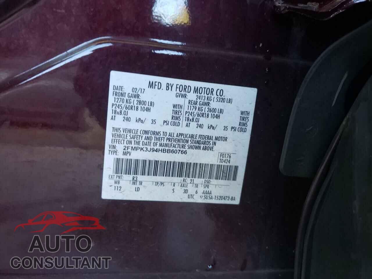 FORD EDGE 2017 - 2FMPK3J94HBB60766