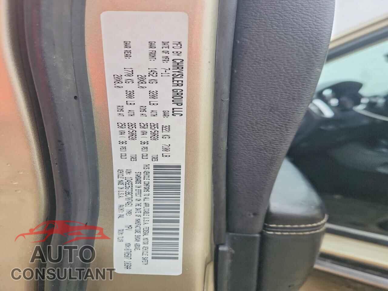 DODGE DURANGO 2011 - 1D4SE5GT3BC707461